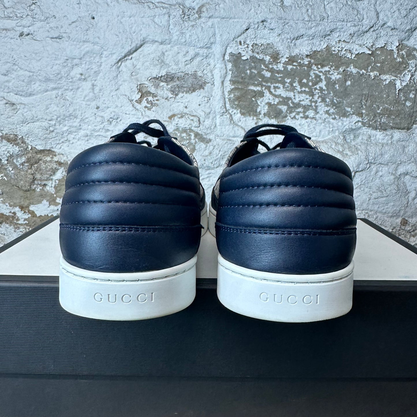 Gucci GG Supreme Beige Blue Sneaker Sz 11.5