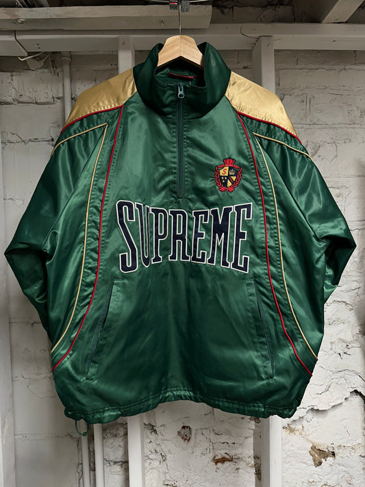Supreme Satin Piping Pullover Jacket Green Sz M