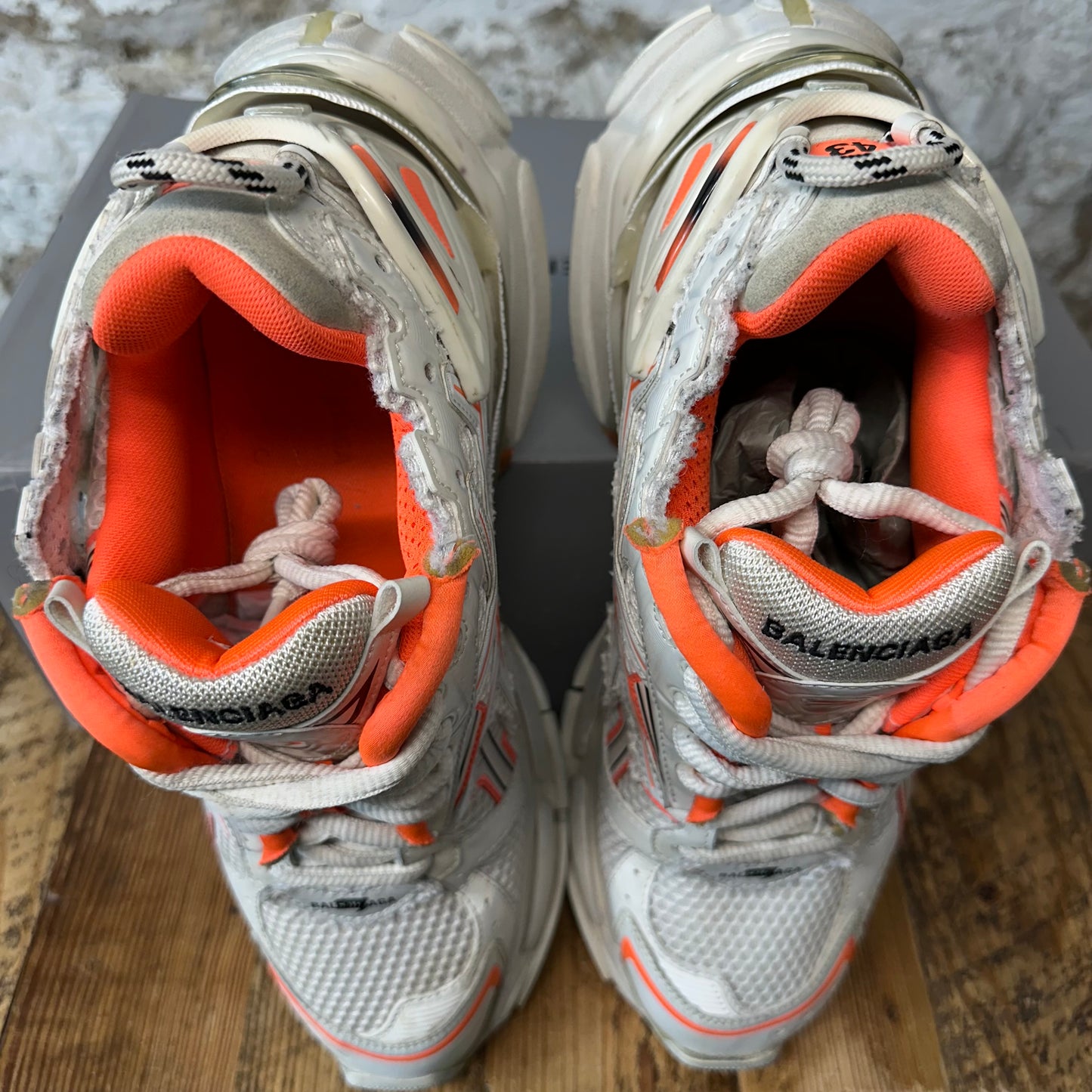 Balenciaga Runner Orange White Cream Sneaker Sz 10 (43)