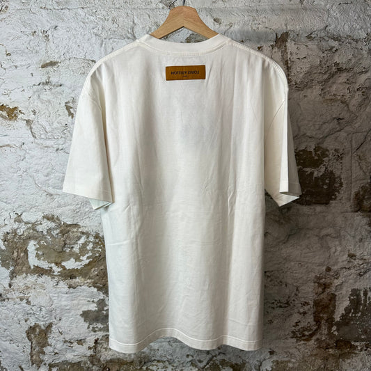 Louis Vuitton Grafitti Logo White T-Shirt Sz L