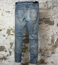 Amiri Distressed Side Spell Blue Denim Jeans Sz 33