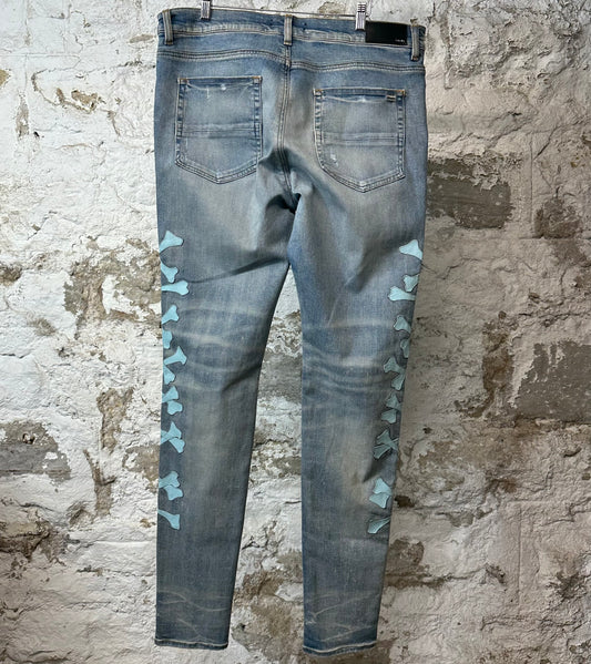 Amiri Blue Bones Blue Denim Jeans Sz 38