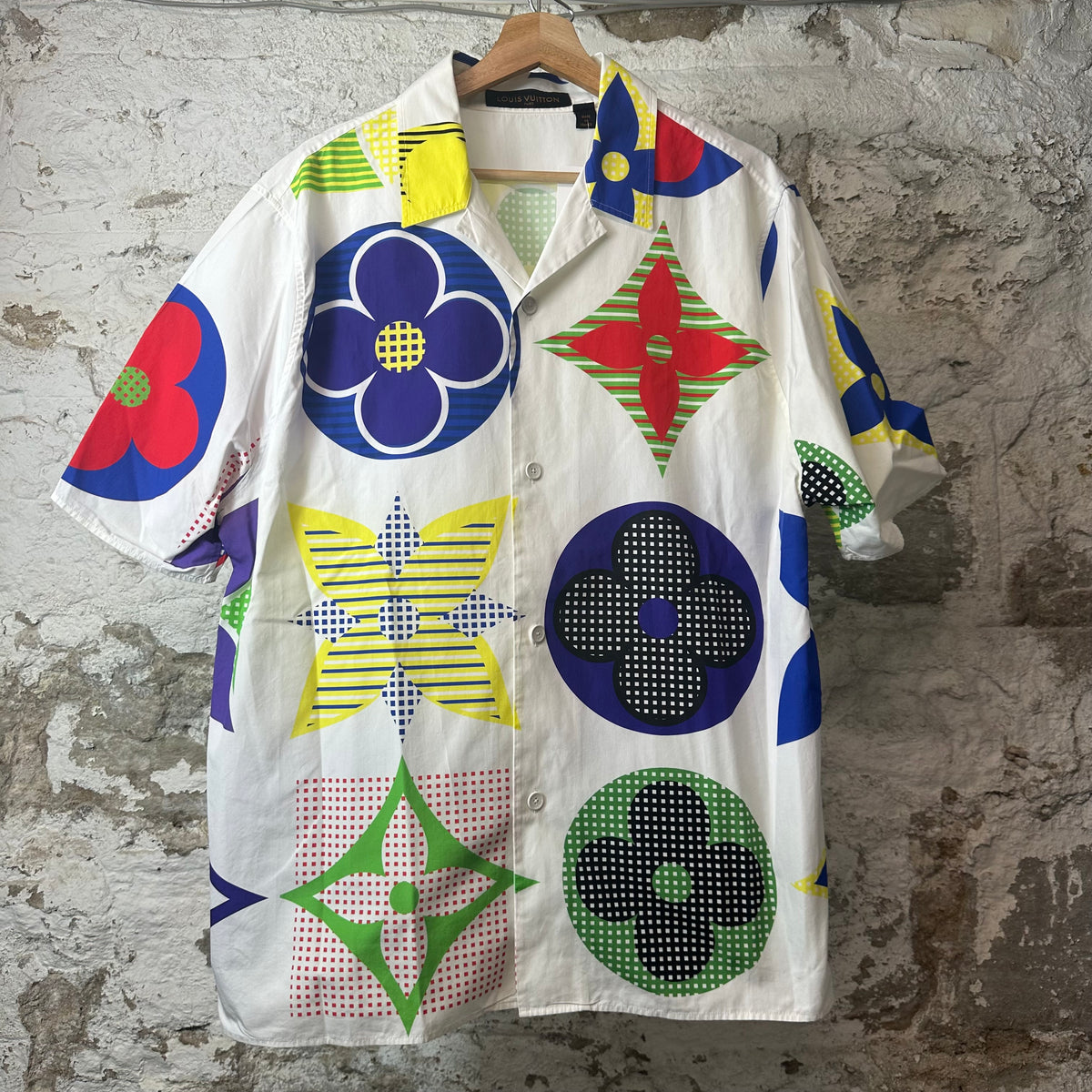 Louis Vuitton Multicolor Floral White Button Up Shirt Sz XL