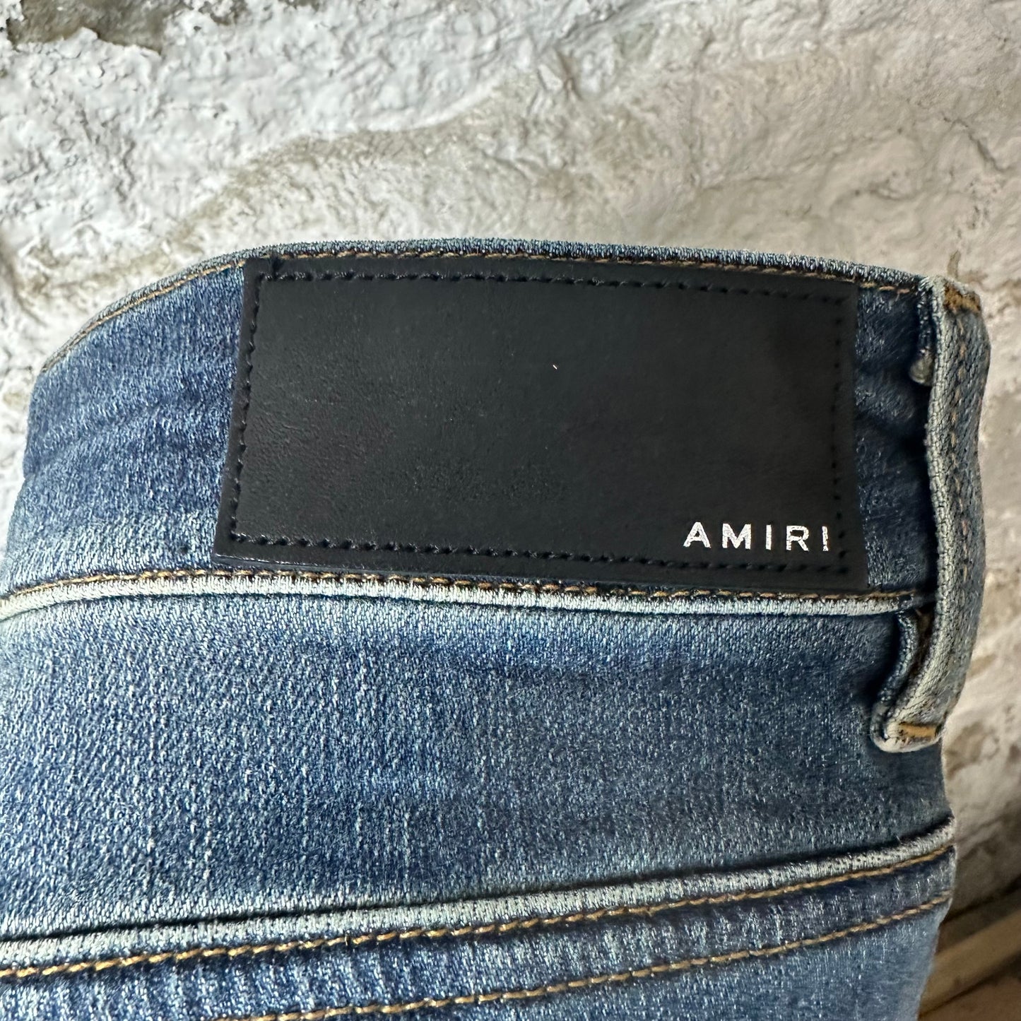 Amiri MX1 Blue Plaid Dark Blue Denim Jeans Sz 33