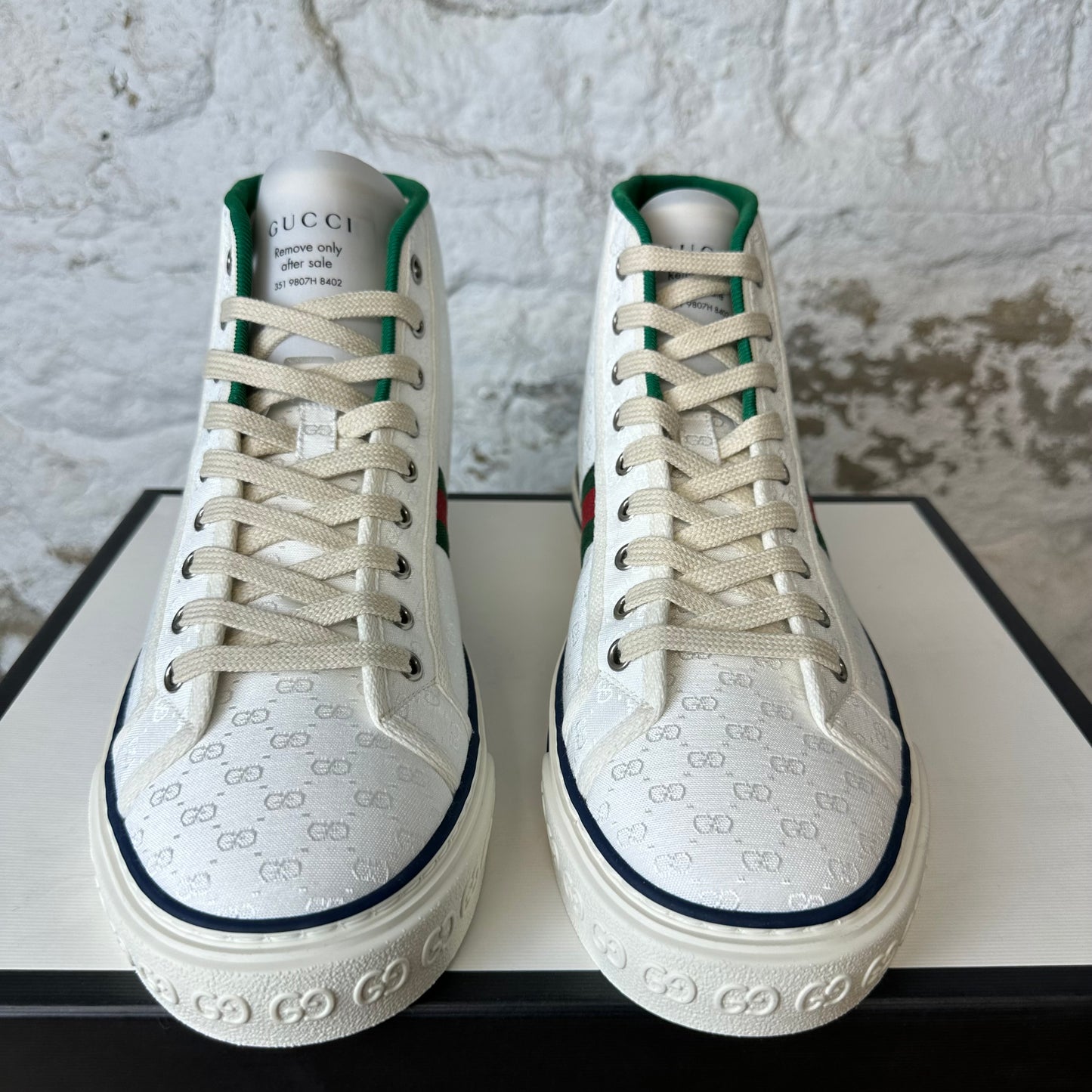 Gucci GG White Monogram High Top Sneaker Sz 9.5 DS