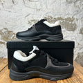 Chanel CC Triple Black Trainer Sneaker Sz 6 (38.5) DS