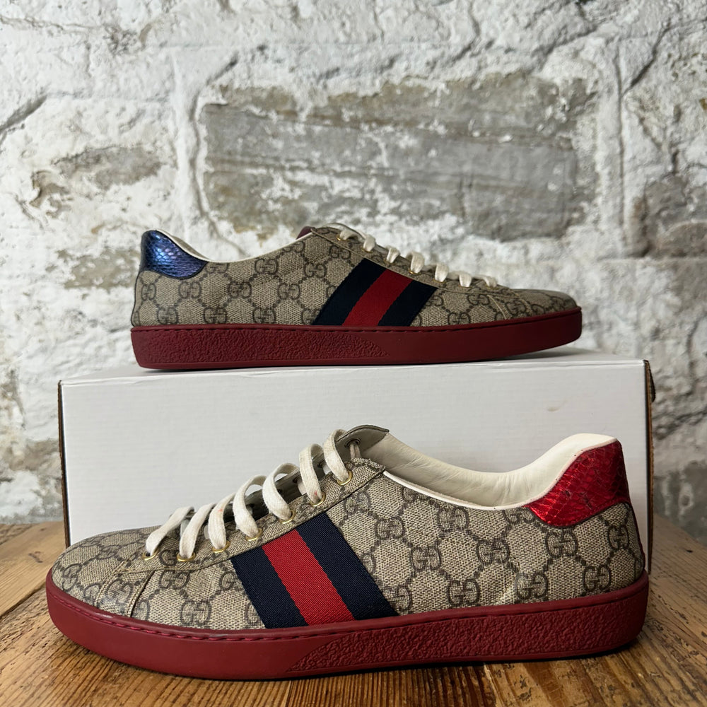 Gucci GG Monogram Red Sole Ace Sneaker Sz 10.5