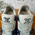 Louis Vuitton Denim Damier White Trainer Sz 7.5 (6LV)