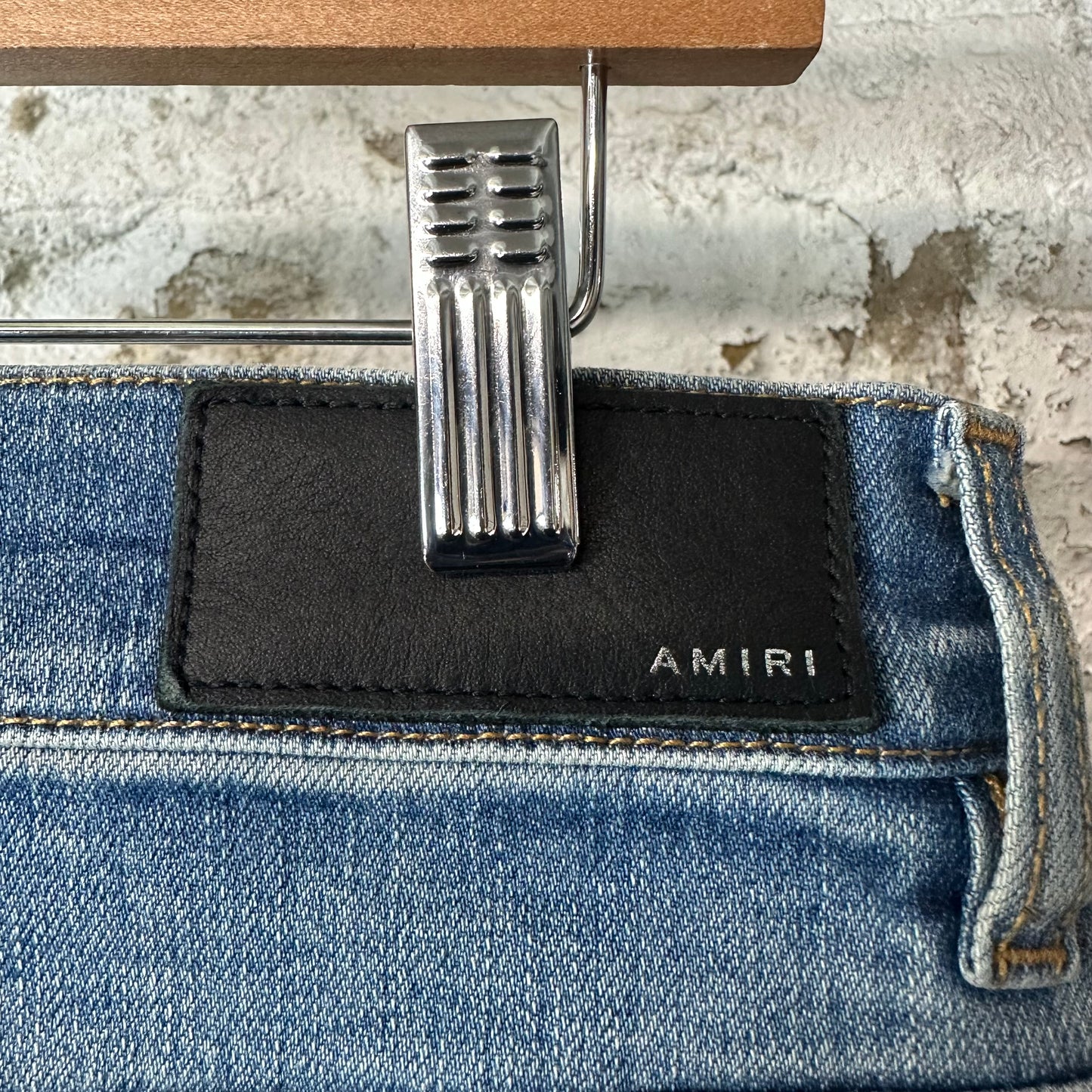 Amiri Distressed Plain Blue Denim Jeans Sz 31