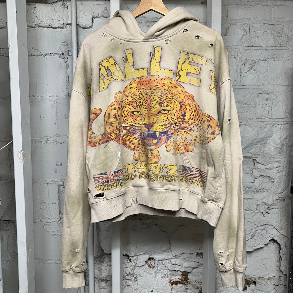 Vale Cheetah Beige Hoodie Sz M