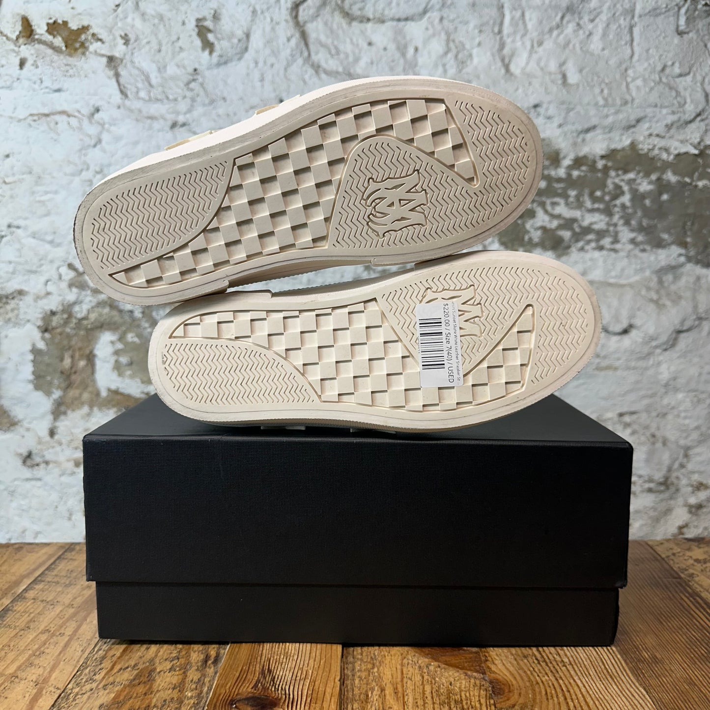 Amiri Sunset Skate White Leather Sneaker Sz 7 (40)