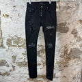 Amiri MX1 Grey Paisley Black Denim Jeans Sz 30