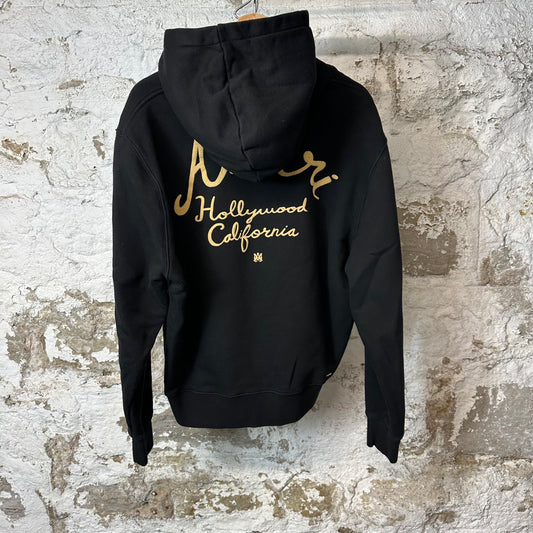 Amiri Cream Hollywood CA Hoodie Black Sz M