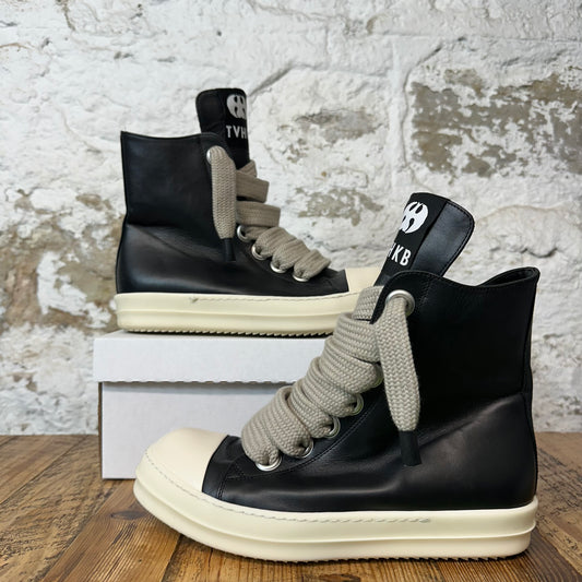Rick Owens High TVHKB Jumbo Lace Black Milk Sneaker Sz 8.5 (41.5)