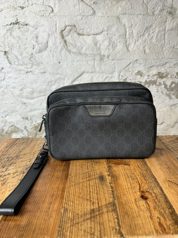 Gucci Black Monogram Wristlet/Pouch