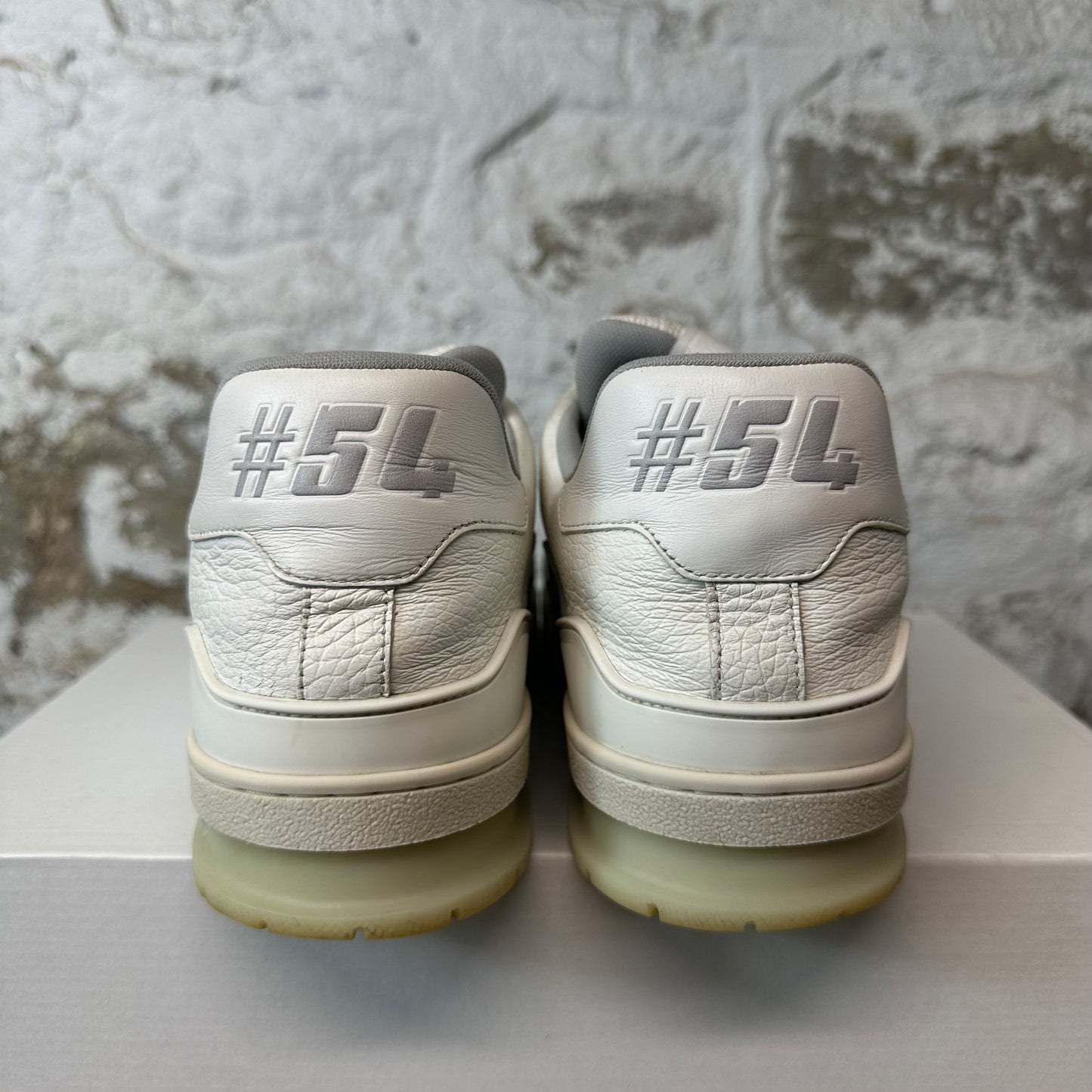 Louis Vuitton Triple White Leather Trainer Sneaker Sz 10.5 (9LV)