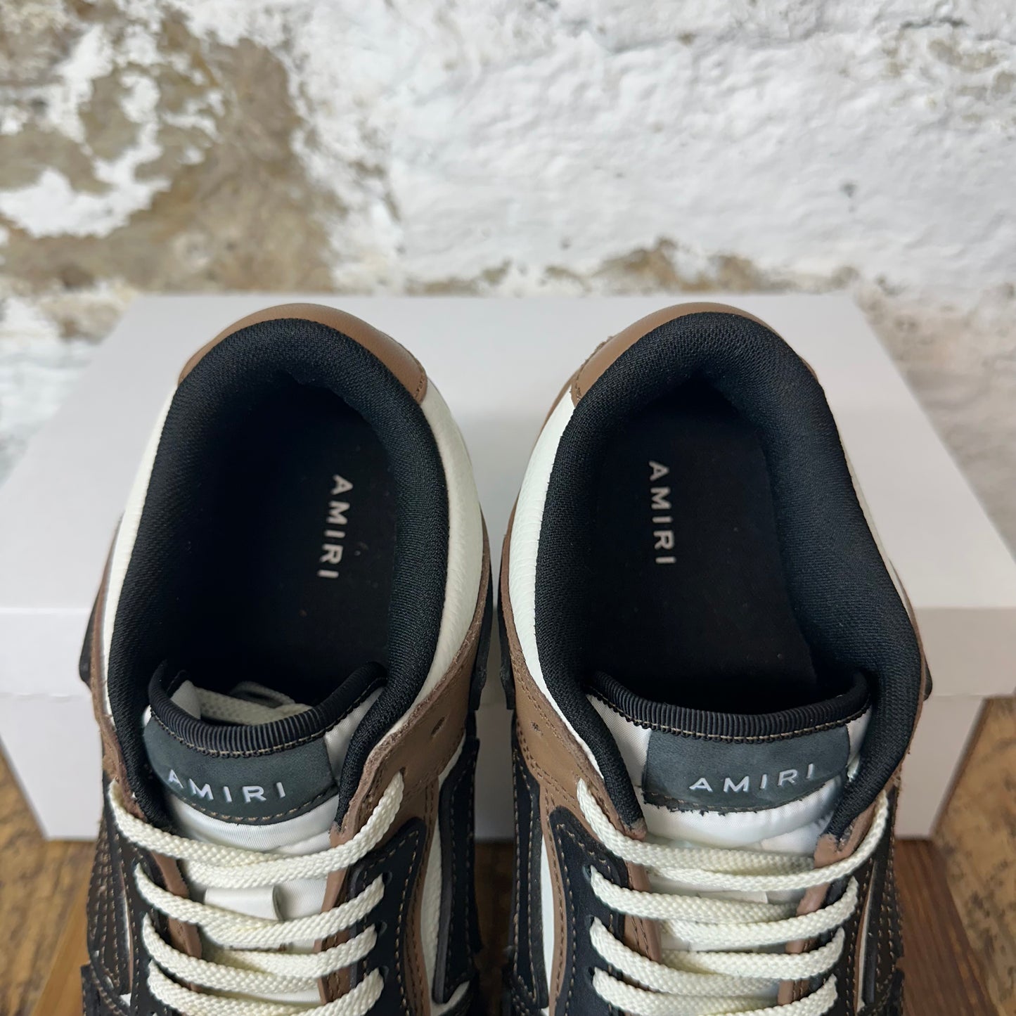 Amiri Black Skeleton White Brown Sneaker Sz 10 (43)