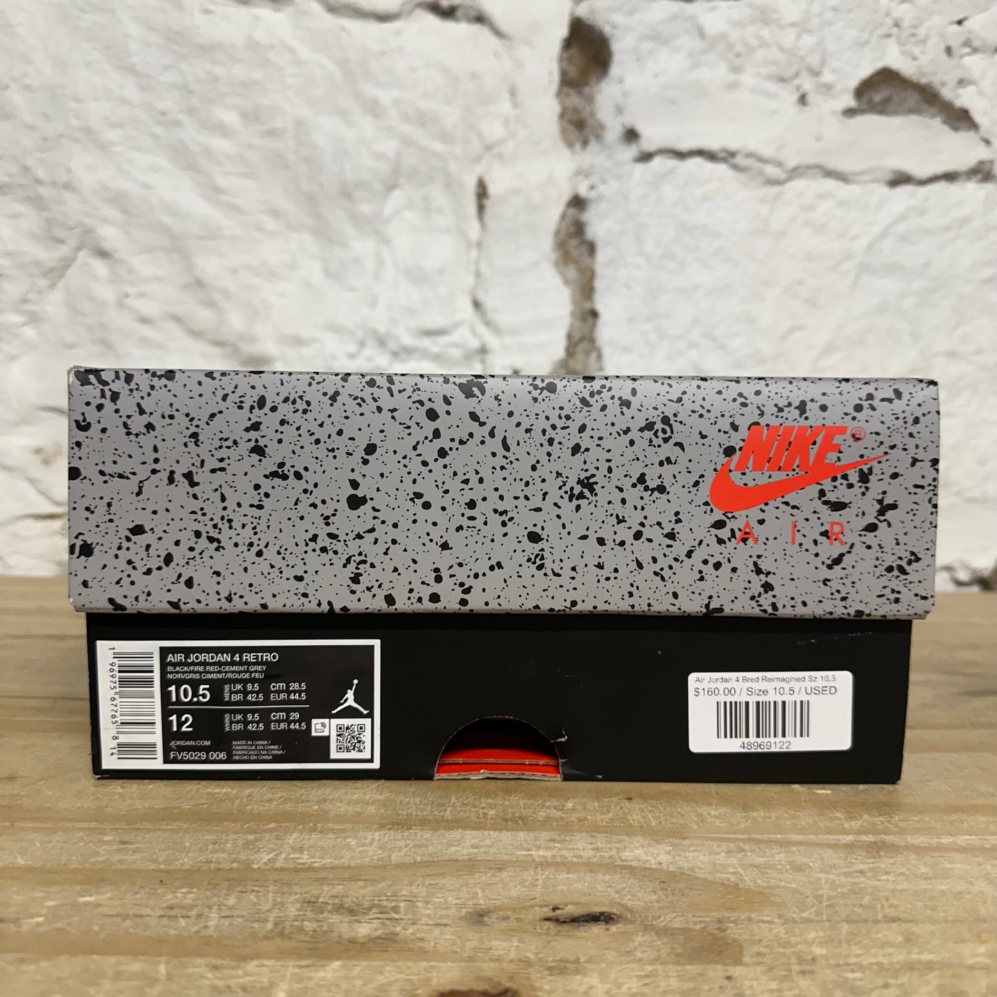 Air Jordan 4 Bred Reimagined Sz 10.5