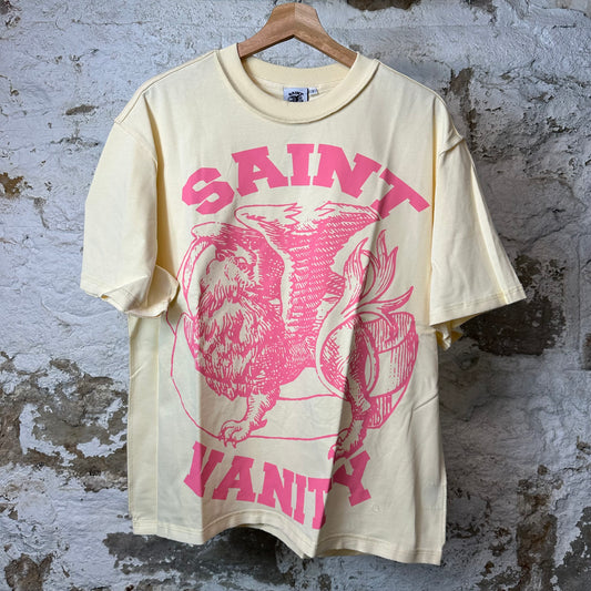 Saint Vanity Pink Griffin Cream T-shirt