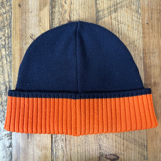 Louis Vuitton Orange Navy Knit Ribbed Beanie