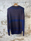 Marni Blue Burgundy Spellout Sweater Sz M