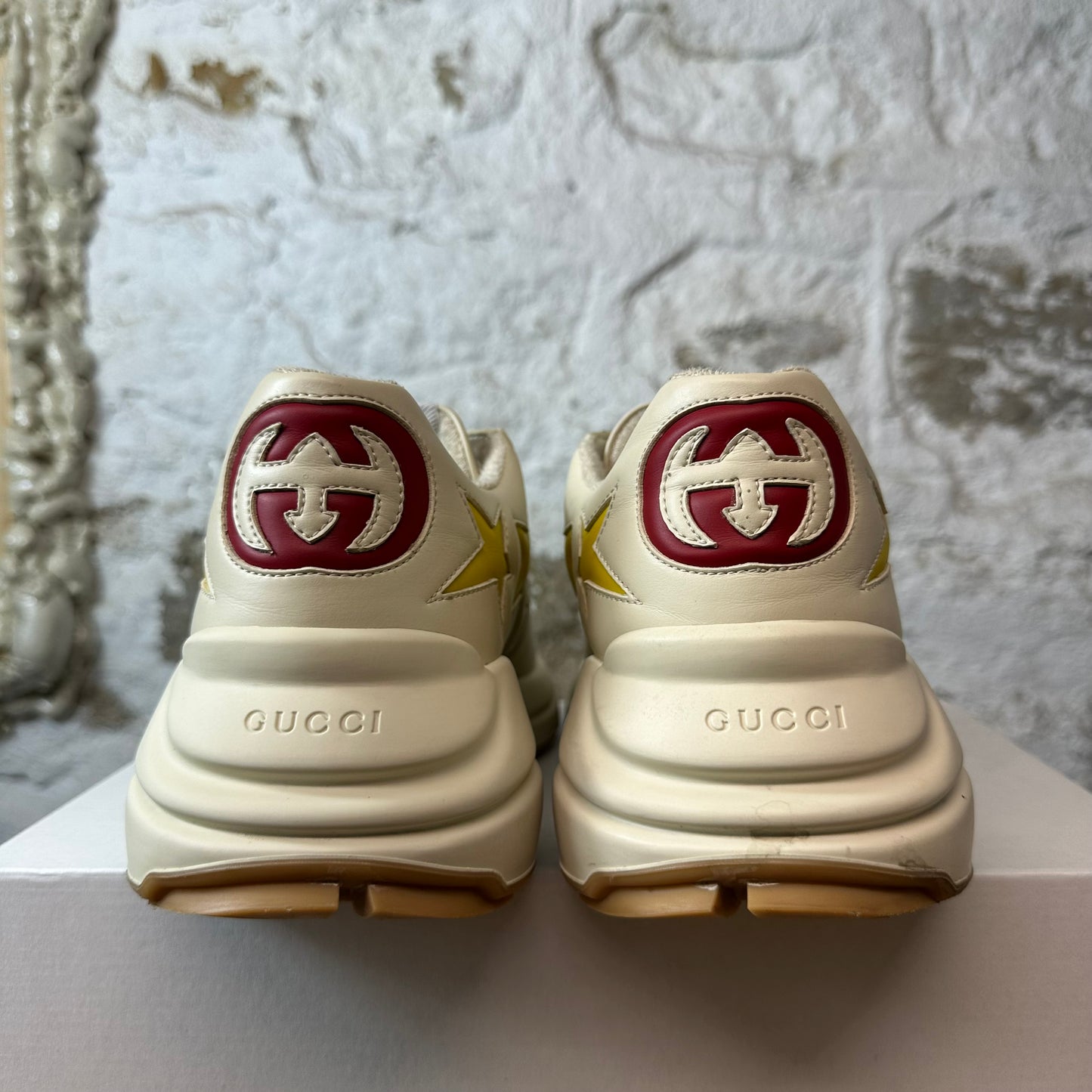 Gucci Rhyton Yellow Star Cream Sneaker Sz 9.5