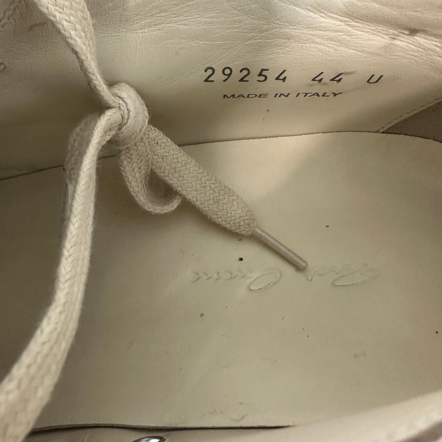 Rick Owens Triple Milk Leather Sneaker Sz 11 (44)