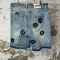 Godspeed Leather G Patch Blue Denim Shorts Sz 30