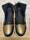 Air Jordan 1 High Black Metallic Gold Sz 10 DS