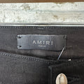 Amiri MX1 Black Leather Thrasher Black Denim Jeans Sz 38