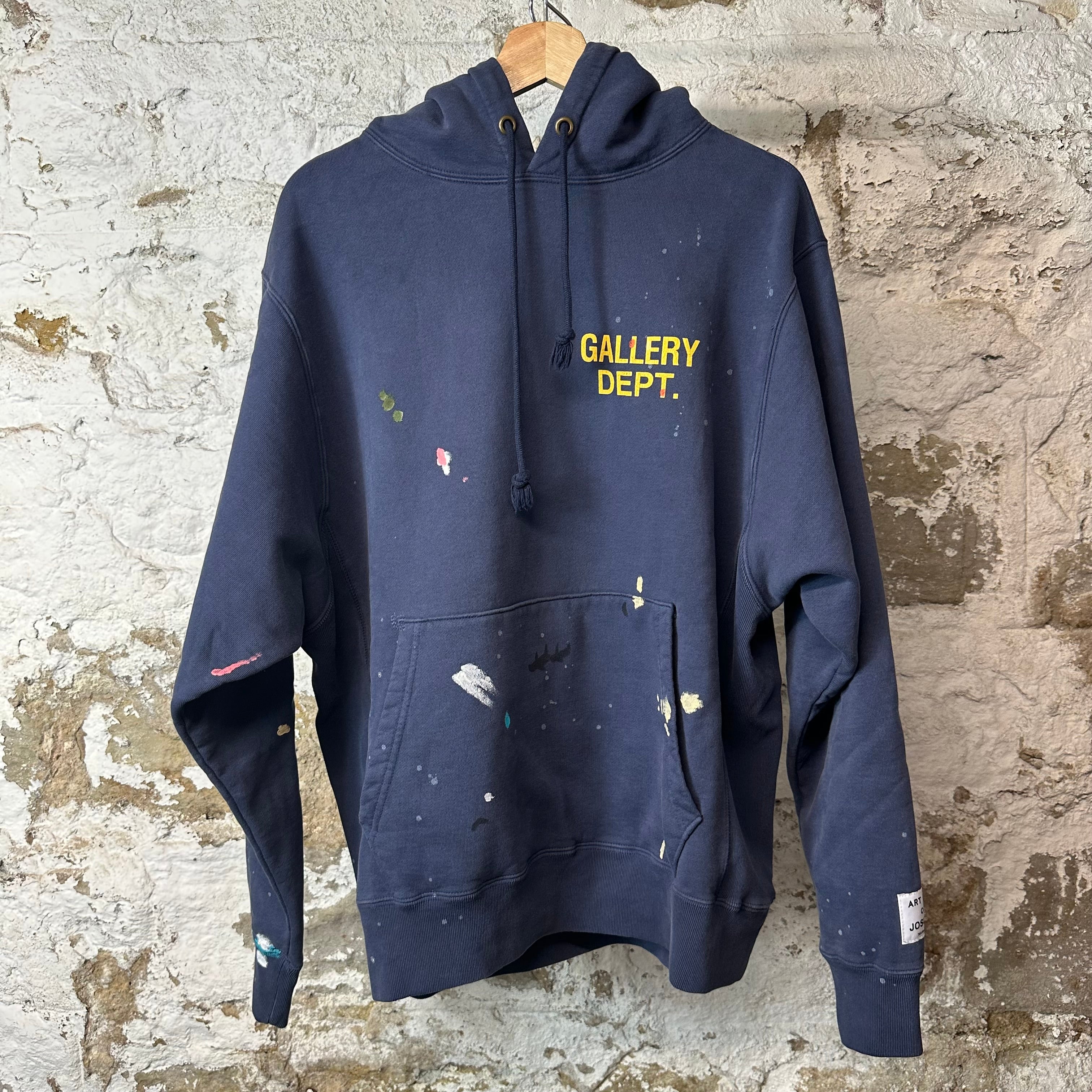 Gallery Department Paint Splatter Navy Hoodie Sz M