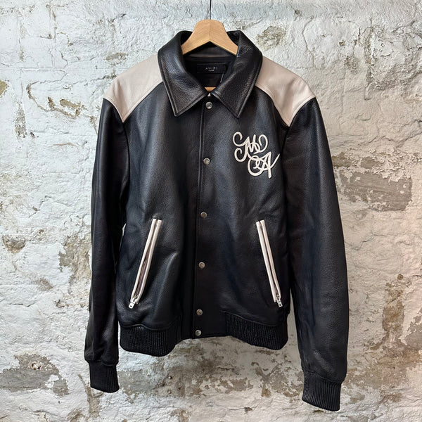 Amiri Swirl Logo Leather Jacket Black Sz XL – The Gallery Online
