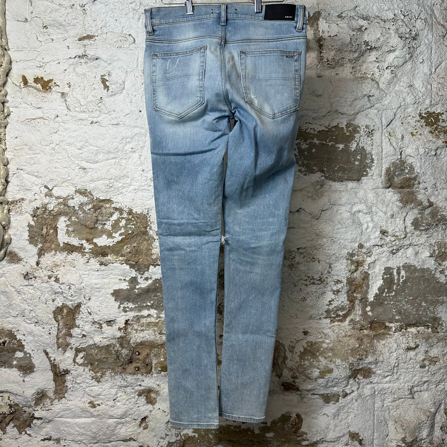 Amiri MX1 Yellow Suede Blue Denim Jeans Sz 30