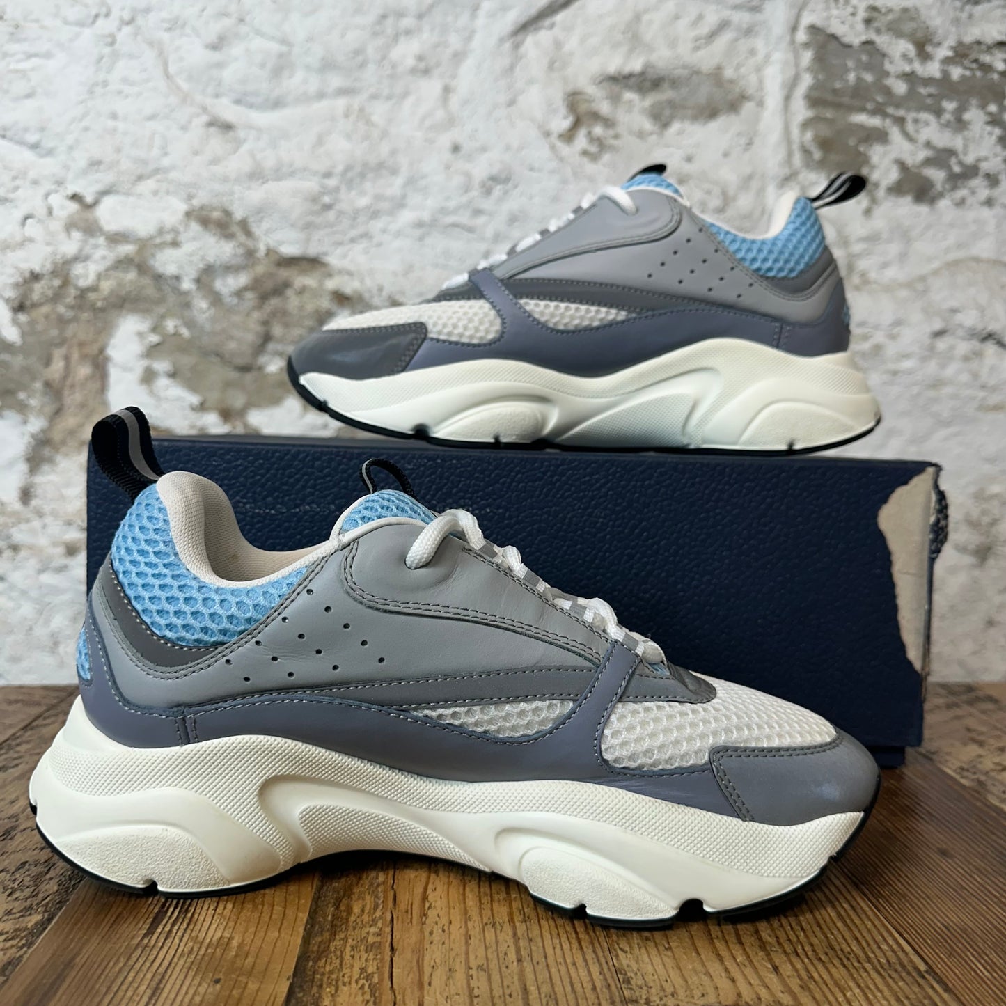 Dior B22 Grey White Blue Sneaker Sz 6 (38)