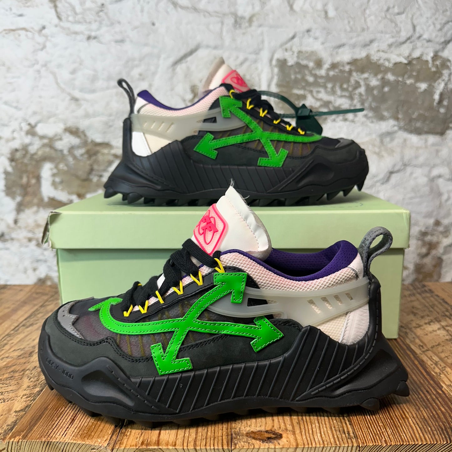 Off-White ODSY 1000 Green Black Sneaker Sz 7 (40)