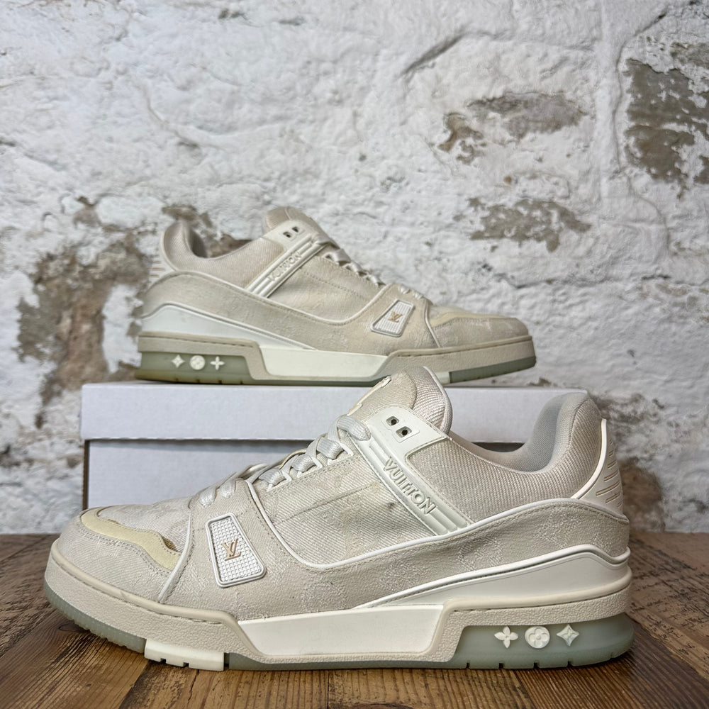 Louis Vuitton Beige Monogram Trainer Sneaker Sz 12 (10.5LV)