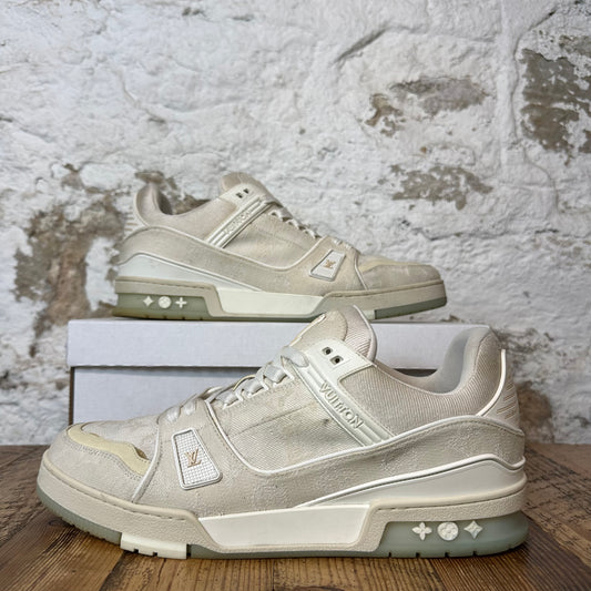 Louis Vuitton Beige Monogram Trainer Sneaker Sz 12 (10.5LV)
