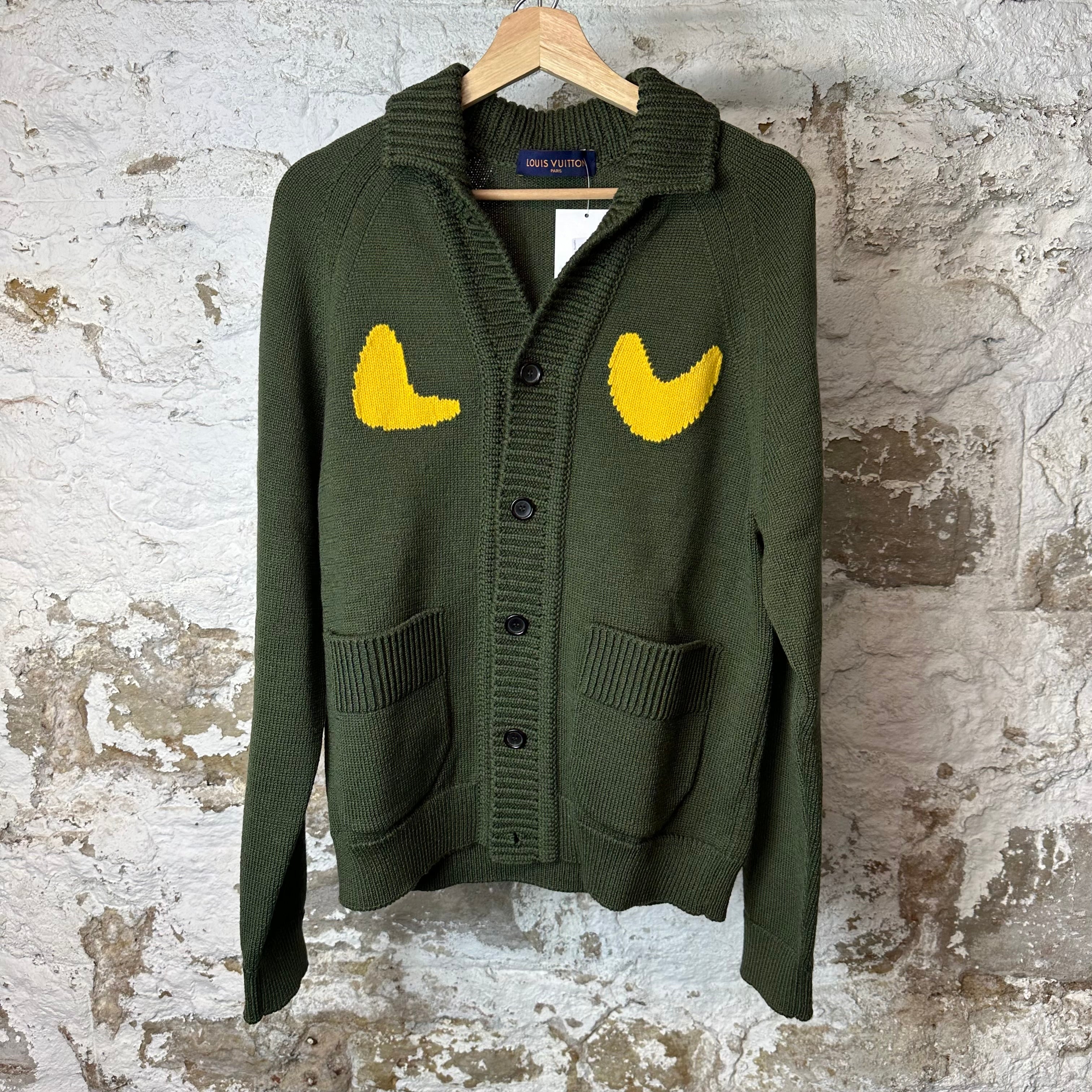Louis Vuitton Nigo Tiger Head Cardigan Sweater Green Sz M