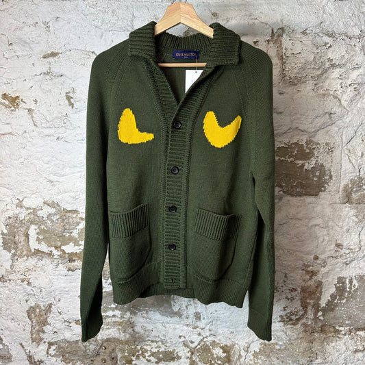 Louis Vuitton Nigo Tiger Head Cardigan Sweater Green Sz M