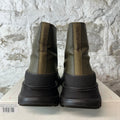 Alexander Mcqueen High Olive Black Tread Boot Sz 9 (42)