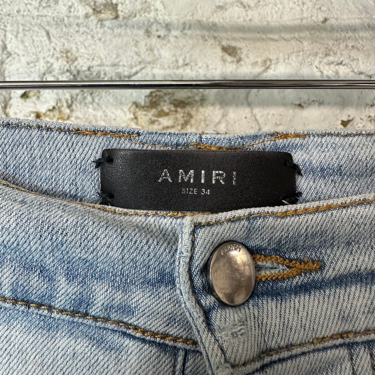 Amiri MX1 Multicolor Tie Dye Light Blue Denim Jeans Sz 34