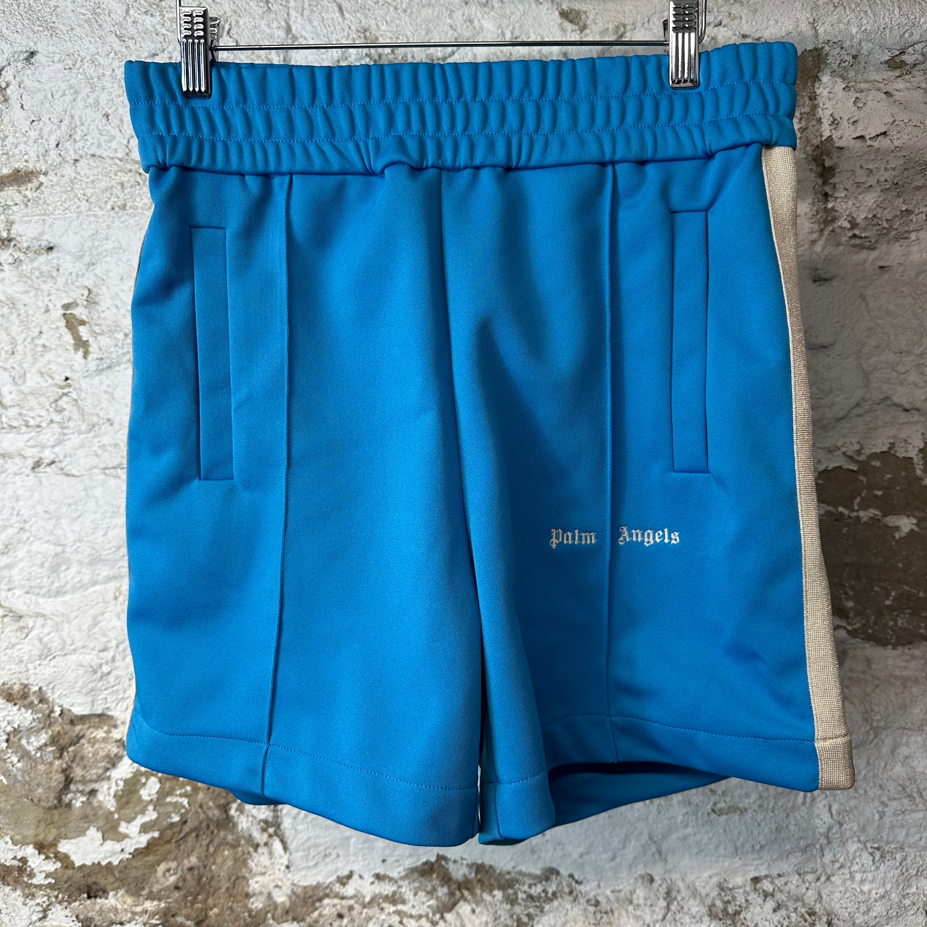 Palm Angels Light Blue Track Shorts NEW