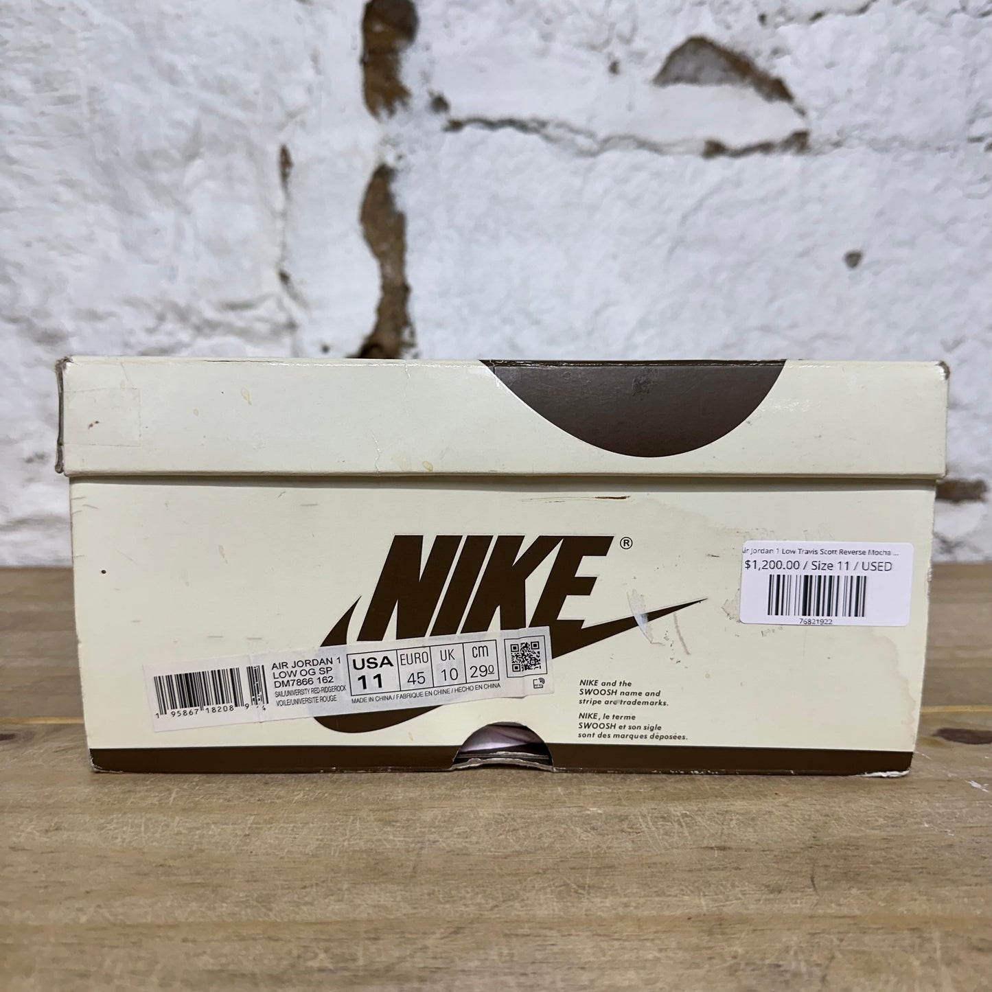 Air Jordan 1 Low Travis Scott Reverse Mocha Sz 11