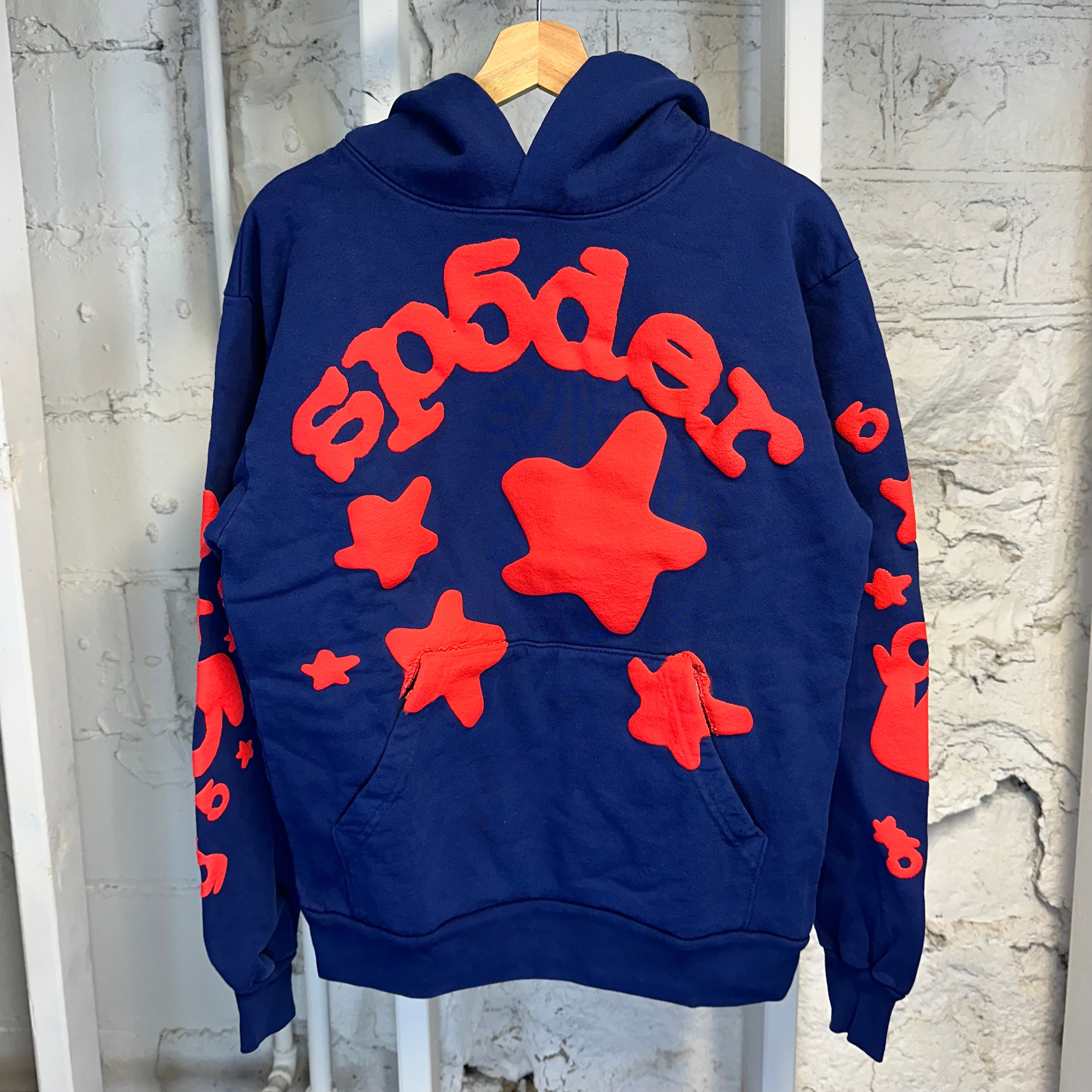 Sp5der Navy Red Hoodie – The Gallery Online