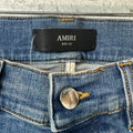 Amiri MX1 Black Leather Dark Blue Denim Jeans Sz 29 DS