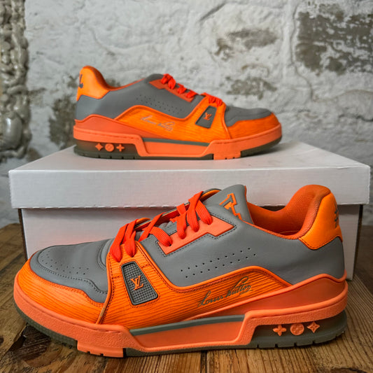 Louis Vuitton Grey Orange Trainer Sneaker Sz 10 (8.5LV)