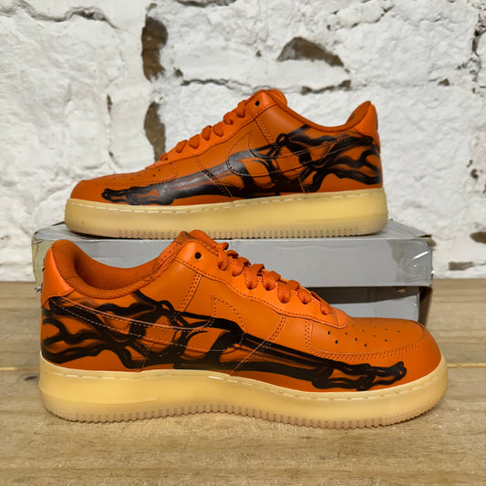Nike Air Force 1 Low Orange Skeleton Halloween Sz 10.5