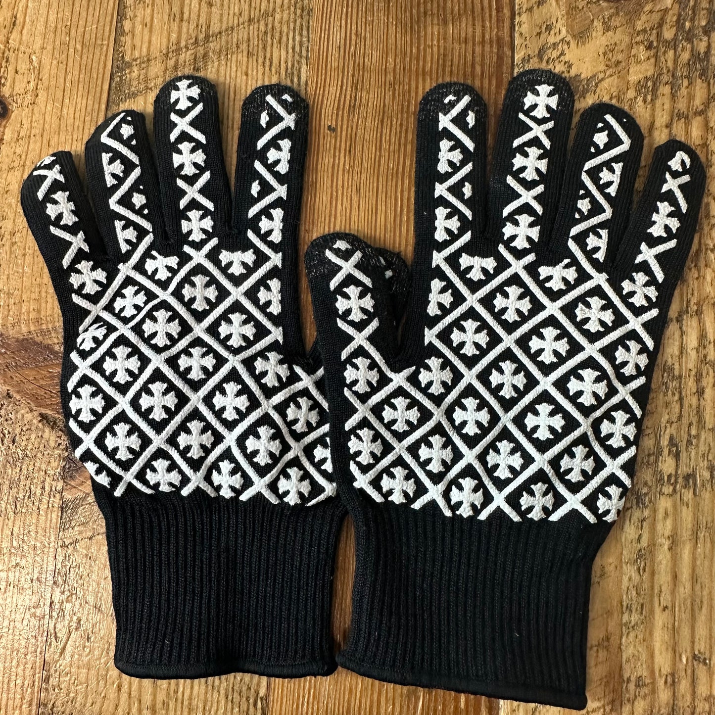Chrome Hearts Checkmate Black Work Gloves