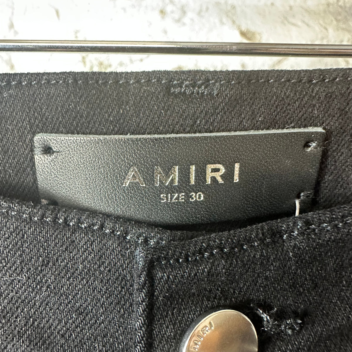 Amiri MX1 Cheetah Print Black Denim Jeans Sz 30
