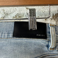 Amiri MX1 Yellow Suede Blue Denim Jeans Sz 32